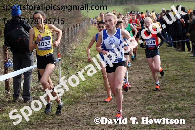 Girls under-15s 2019 British Athletics Inter Counties Cross Country, Prestwood Hall, Loughborough. Photo:  David T. Hewitson/Sports for All Pics